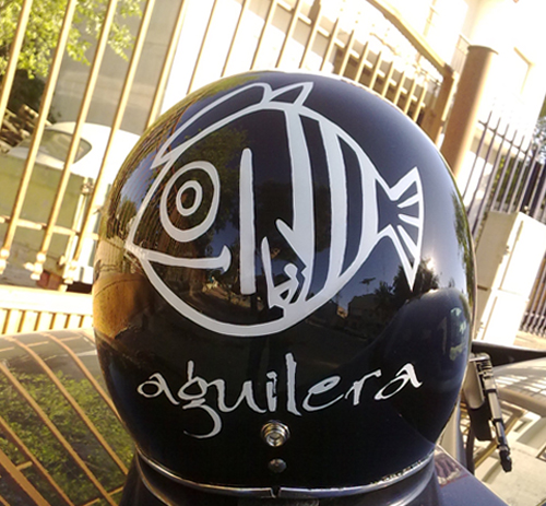 Casco harley vista trasera